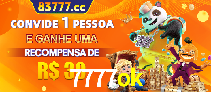 Banner institucional da 7777ok sobre parceria de marcas e criação de uma marca de excelência, apresentando os mascotes de jogos populares como o Fortune Tiger.